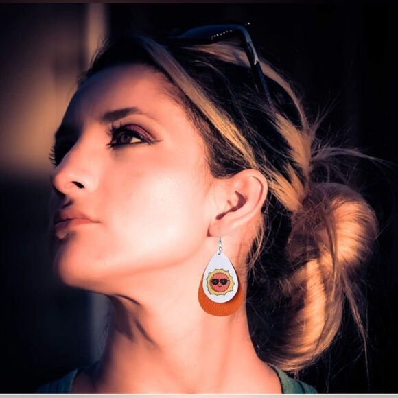 3/ $15 Brand New Faux Leather Earrings - Picture 2 of 2